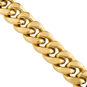 10K Yellow Gold Hollow Cuban Link Chain 12 mm