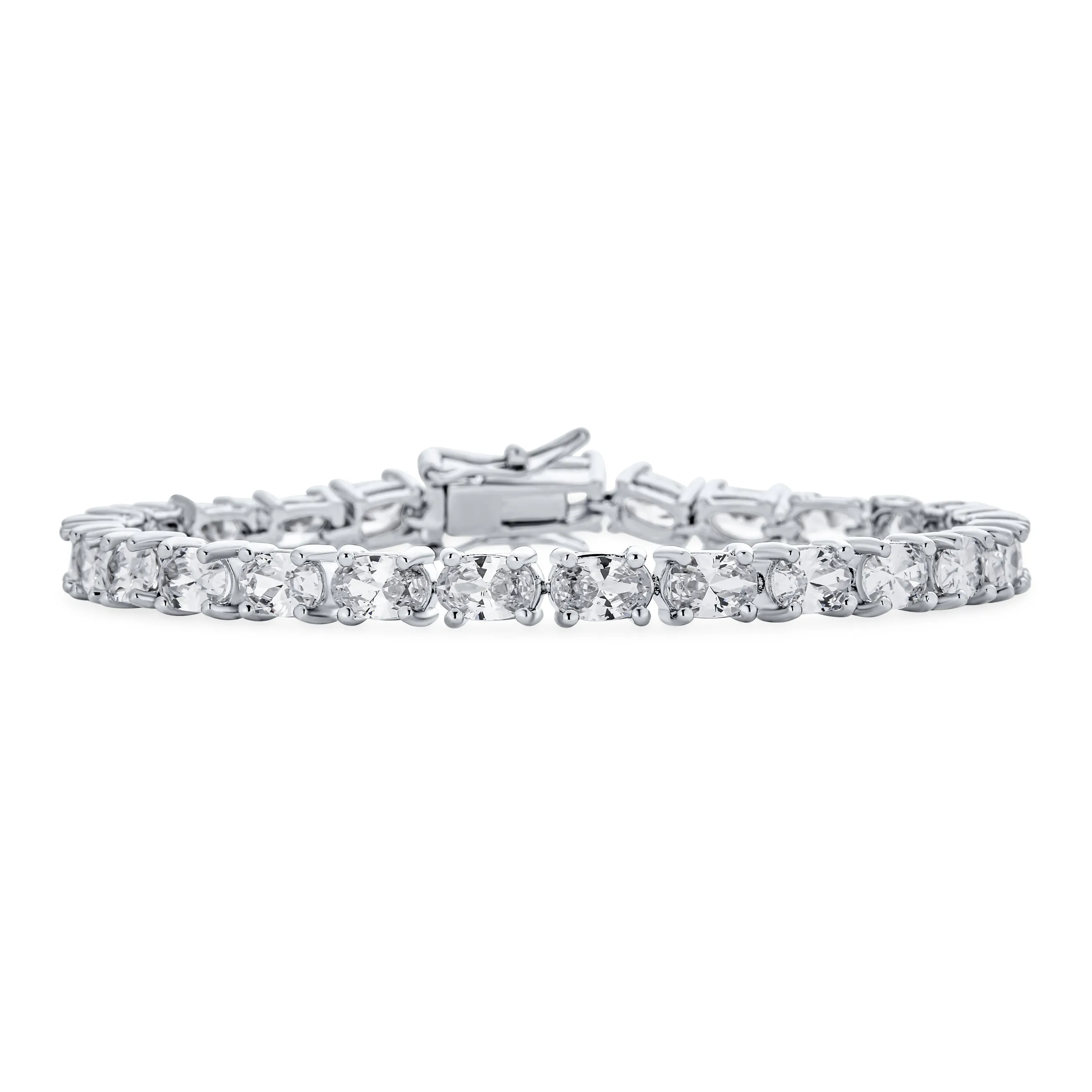 4 MM Bridal Wave S Link CZ Solitaire Tennis Bracelet Silver 7,7.5"