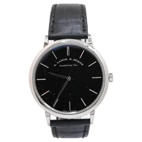 A Lang & Sohne Men's Saxonia Thin White Gold 40mm Goldstone Grey Dial Watch Reference#: 211.087