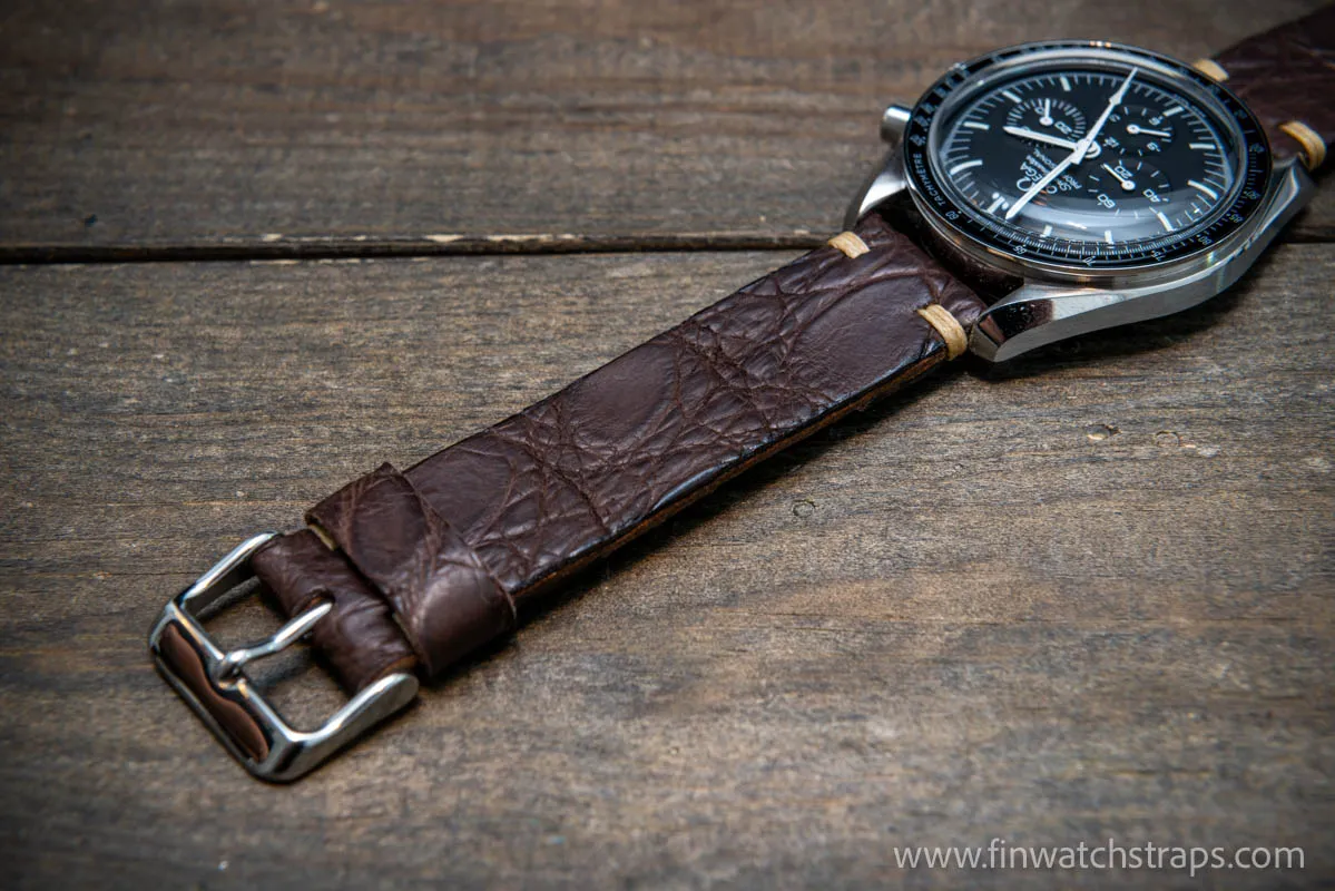 Alligator dark matte brown, handmade in Finland.