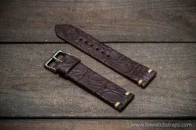 Alligator dark matte brown, handmade in Finland.