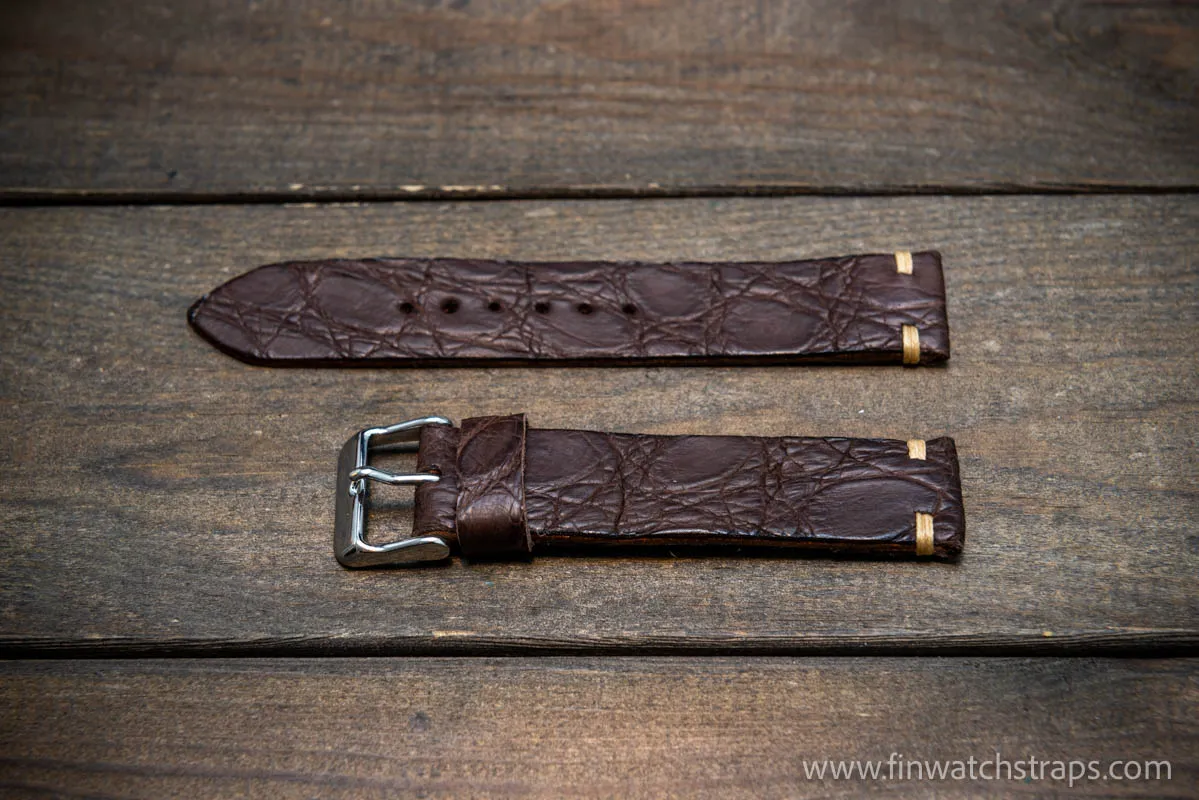 Alligator dark matte brown, handmade in Finland.