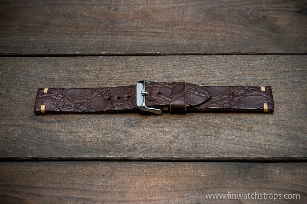 Alligator dark matte brown, handmade in Finland.