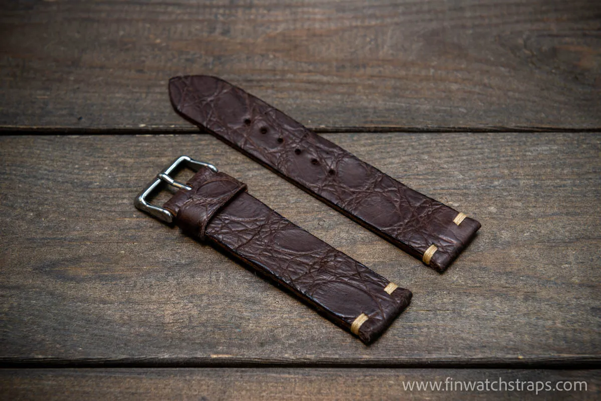 Alligator dark matte brown, handmade in Finland.