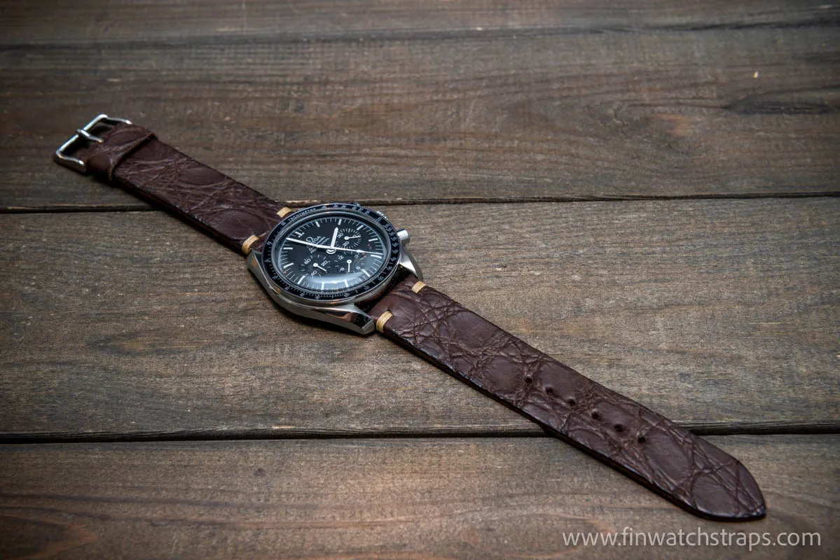 Alligator dark matte brown, handmade in Finland.