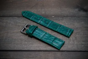 Alligator watch strap, Green matte.