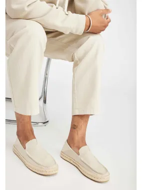 Alonso Loafers Cream Suede Espadrilles