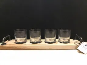 Ambrosia Maple Whiskey Flight with Four Glasses