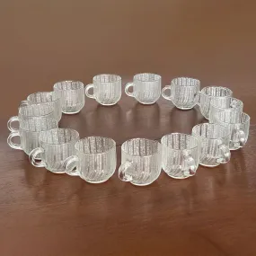 Arcoroc Seabreeze Crystal Glass Cups for Coffee, Tea, Punch - Set of 15 cups