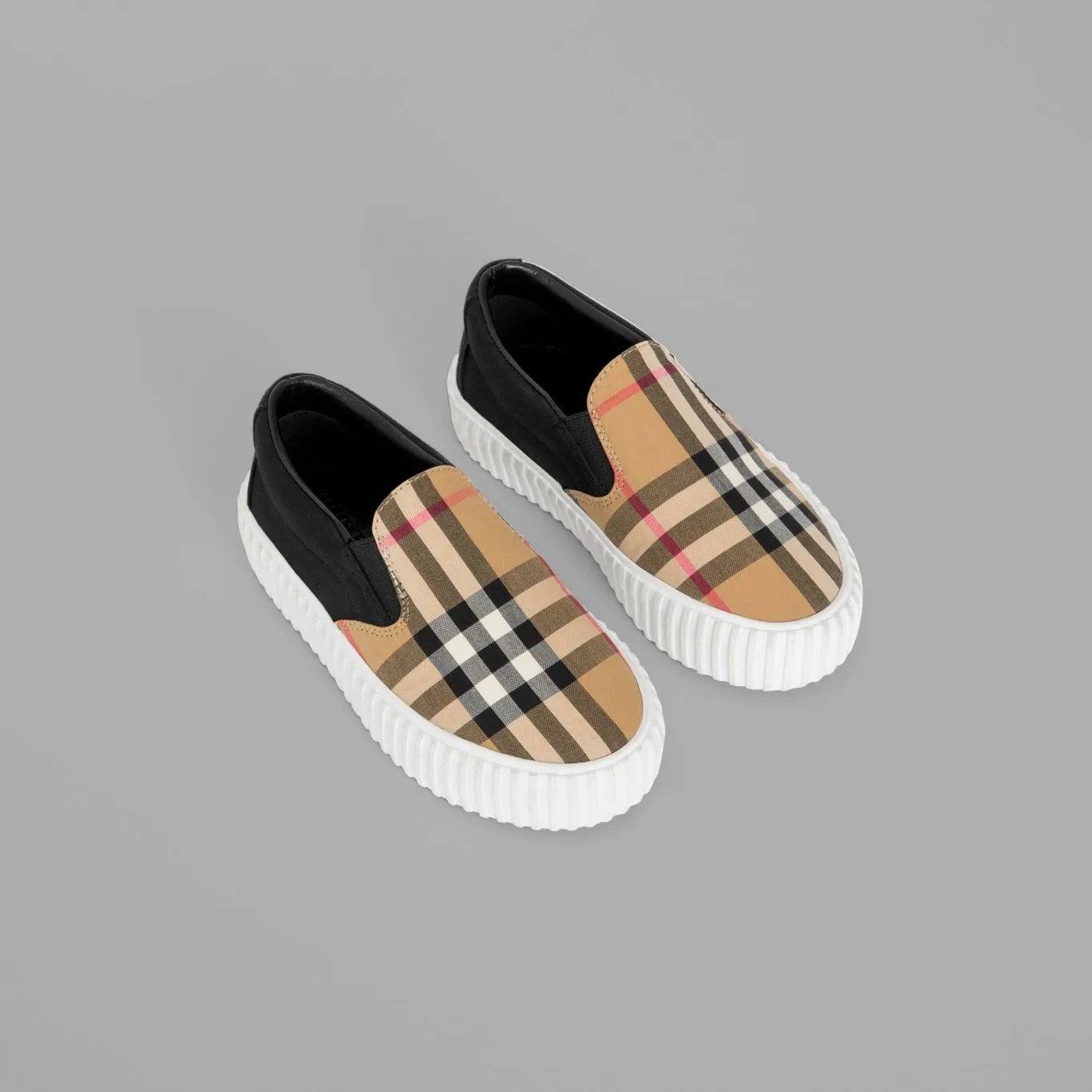 Baby Antique Yellow Check Cotton Shoes