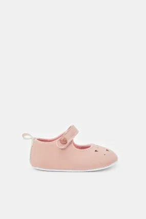 Baby Pink Laser Cut Pram Shoe