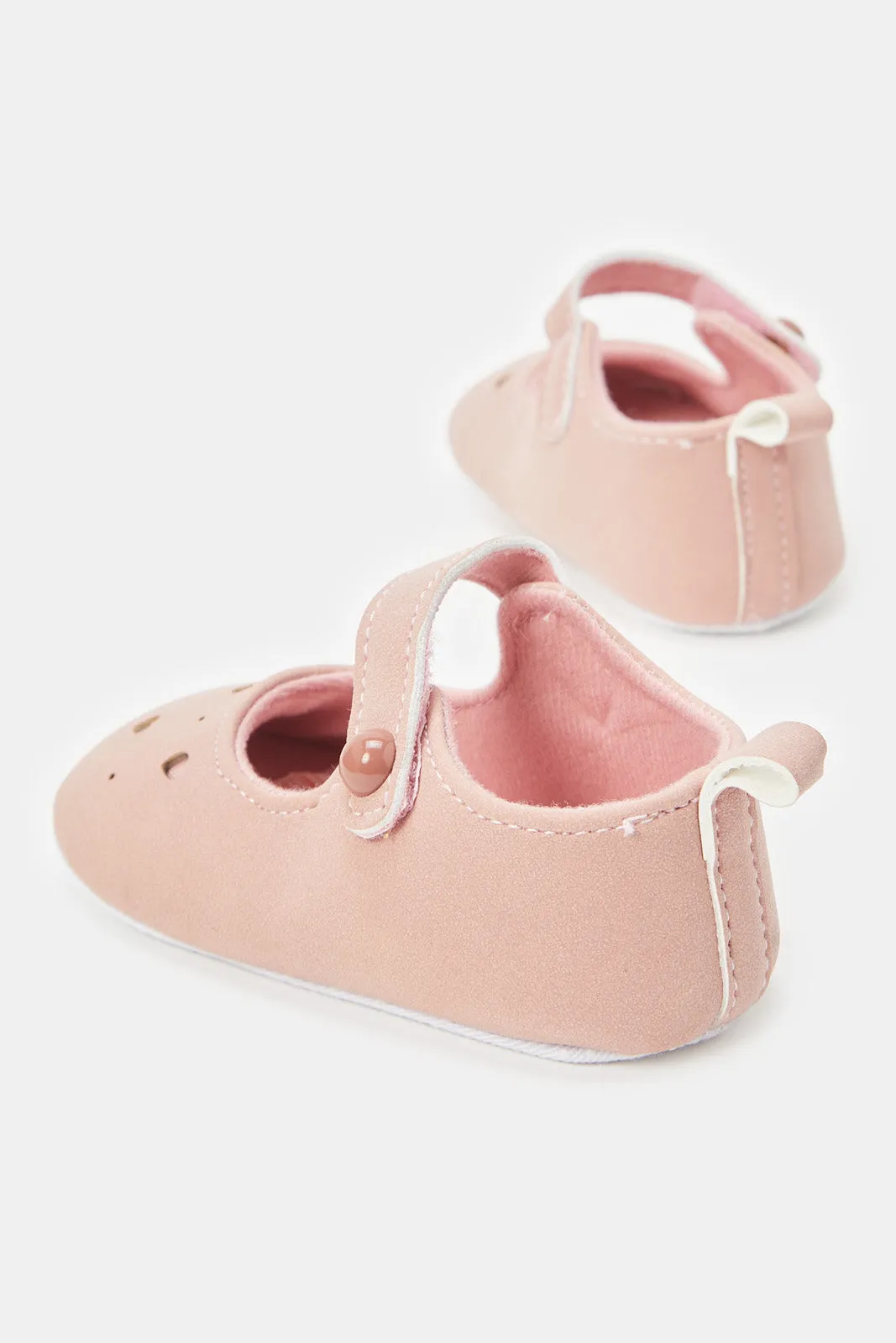 Baby Pink Laser Cut Pram Shoe