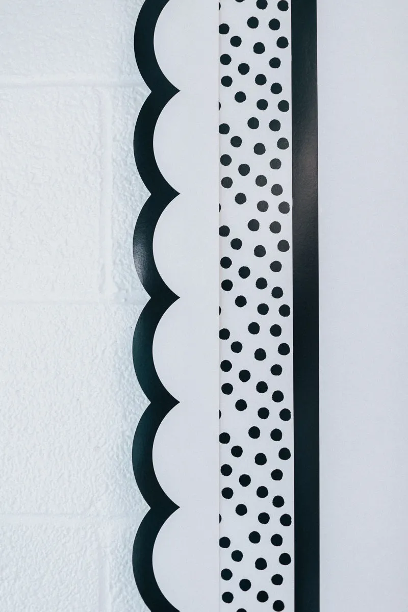 Black and White Painted Dot | Bulletin Board Border | Simply Stylish | Schoolgirl Style