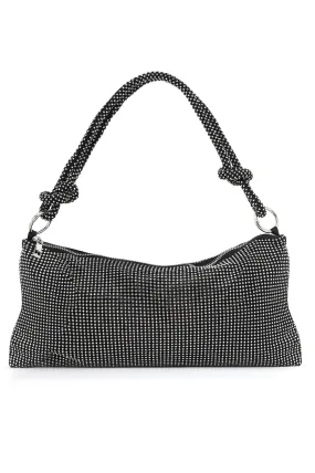 BLING BAG WITH STRAP-BLACK-WHITE