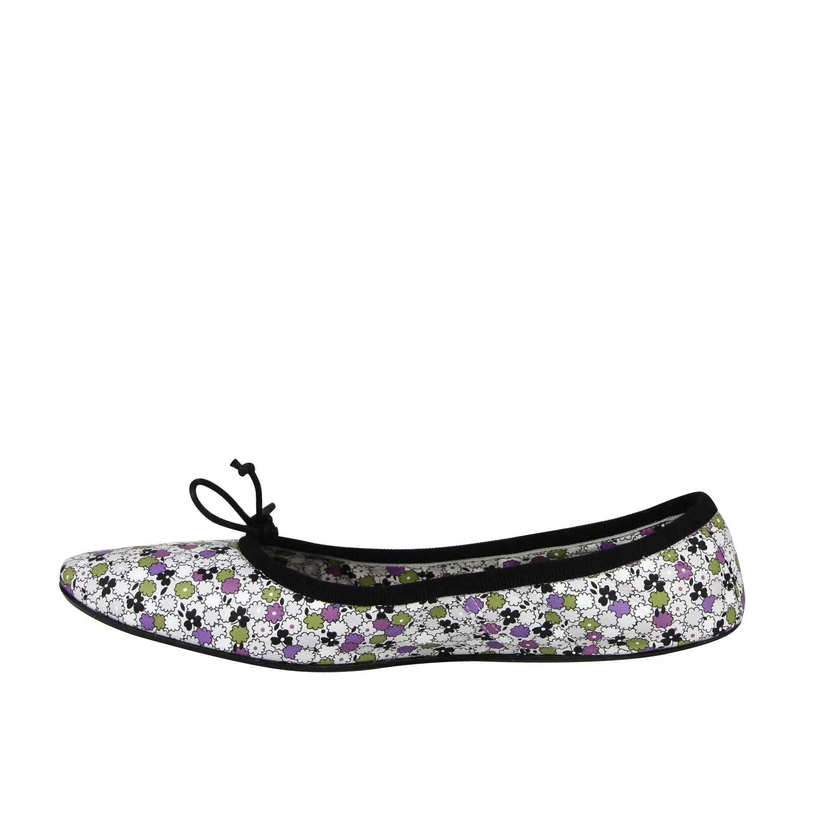 Bottega Veneta Women's Floral Green / Purple / Black Leather Ballet Flats(39.5 EU / 9.5 US)