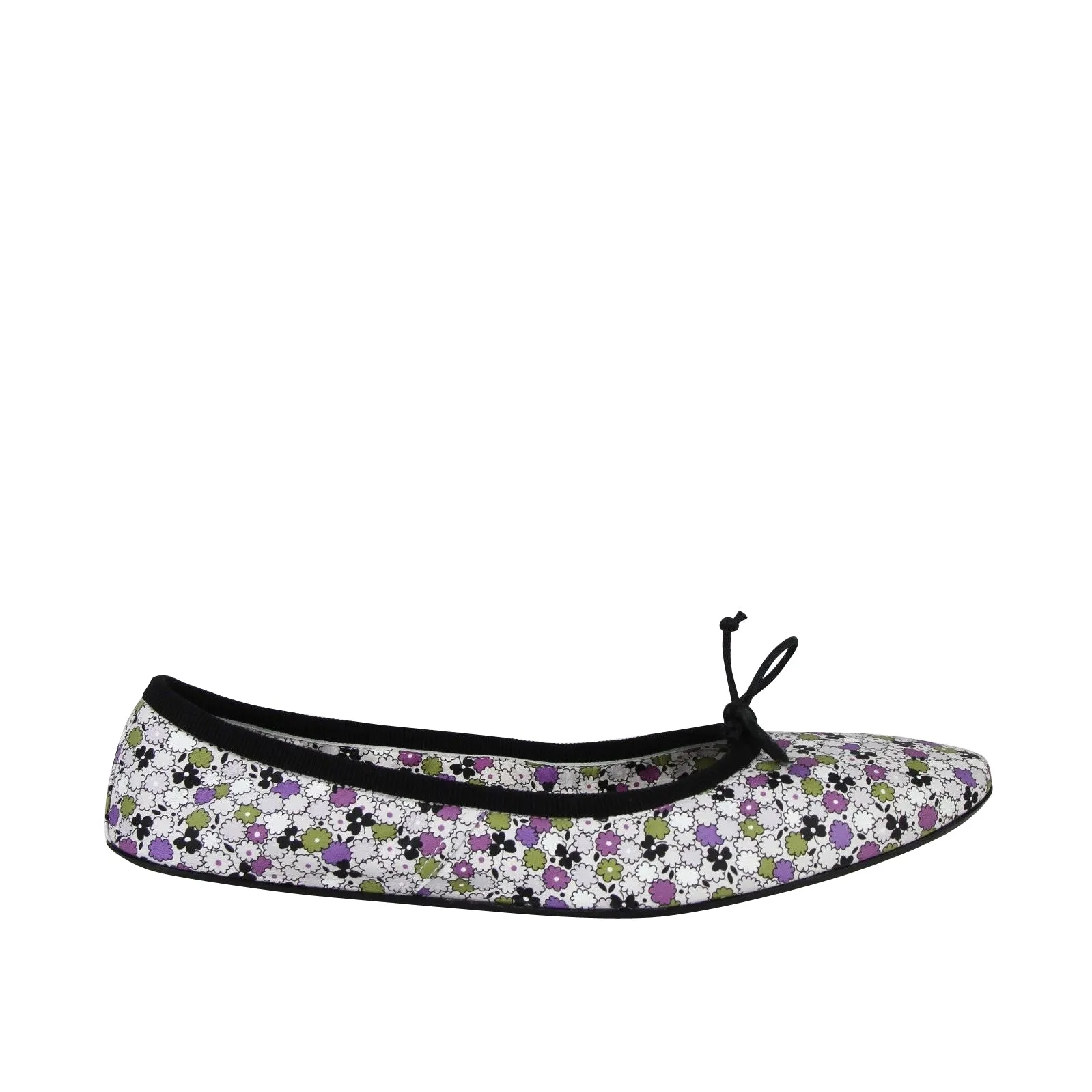 Bottega Veneta Women's Floral Green / Purple / Black Leather Ballet Flats(39.5 EU / 9.5 US)