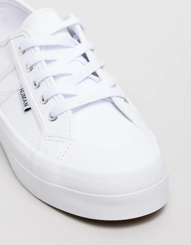 Cass White Leather Sneaker - HUMAN