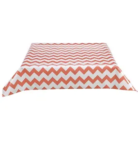 Chevron Coral Oilcloth Tablecloth