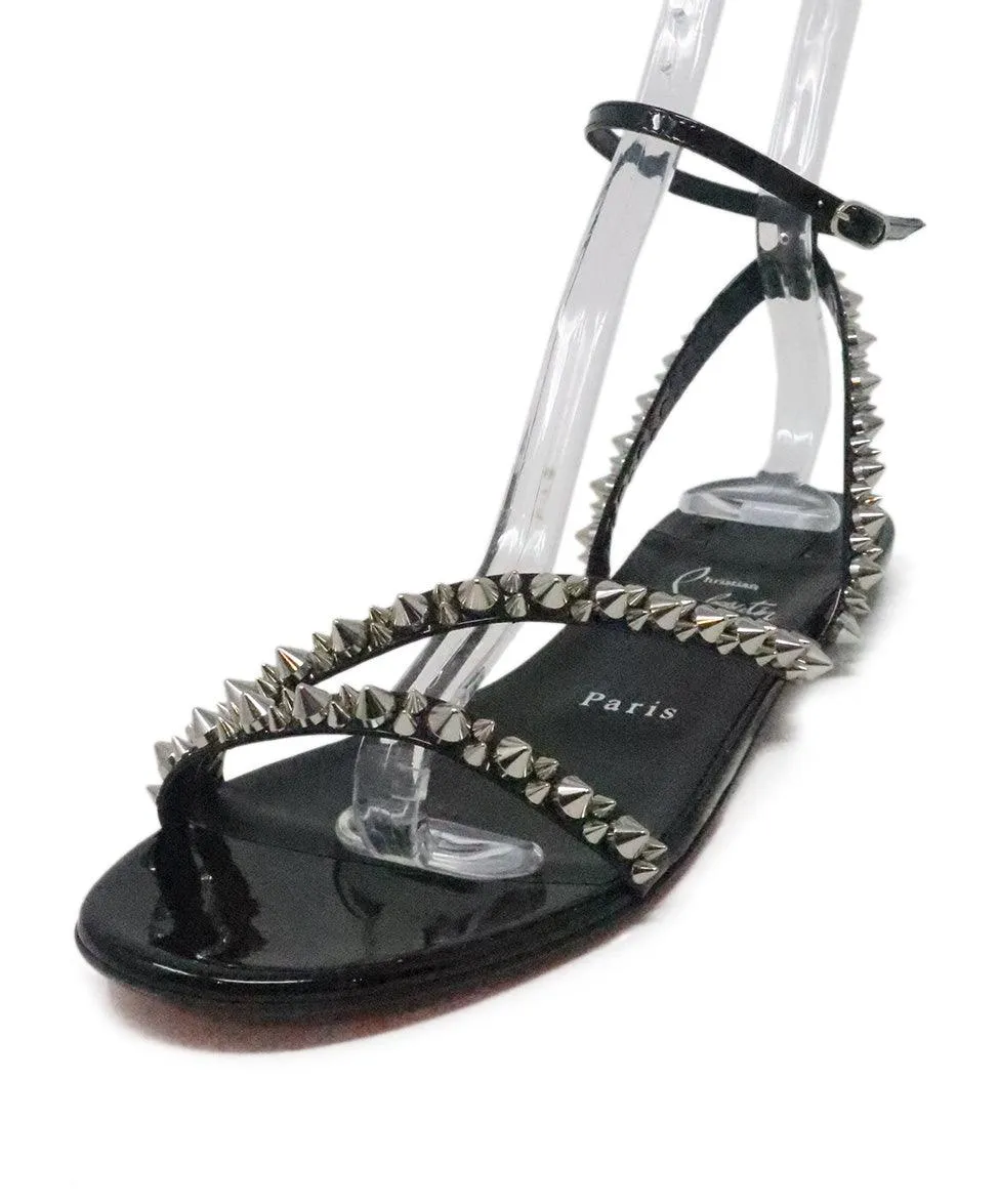 Christian Louboutin Black Studded Sandals sz 10