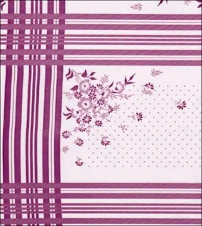 Corn Flower Purple Oilcloth Tablecloth