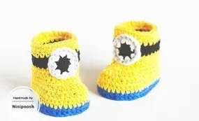 Crochet Minion Baby Booties