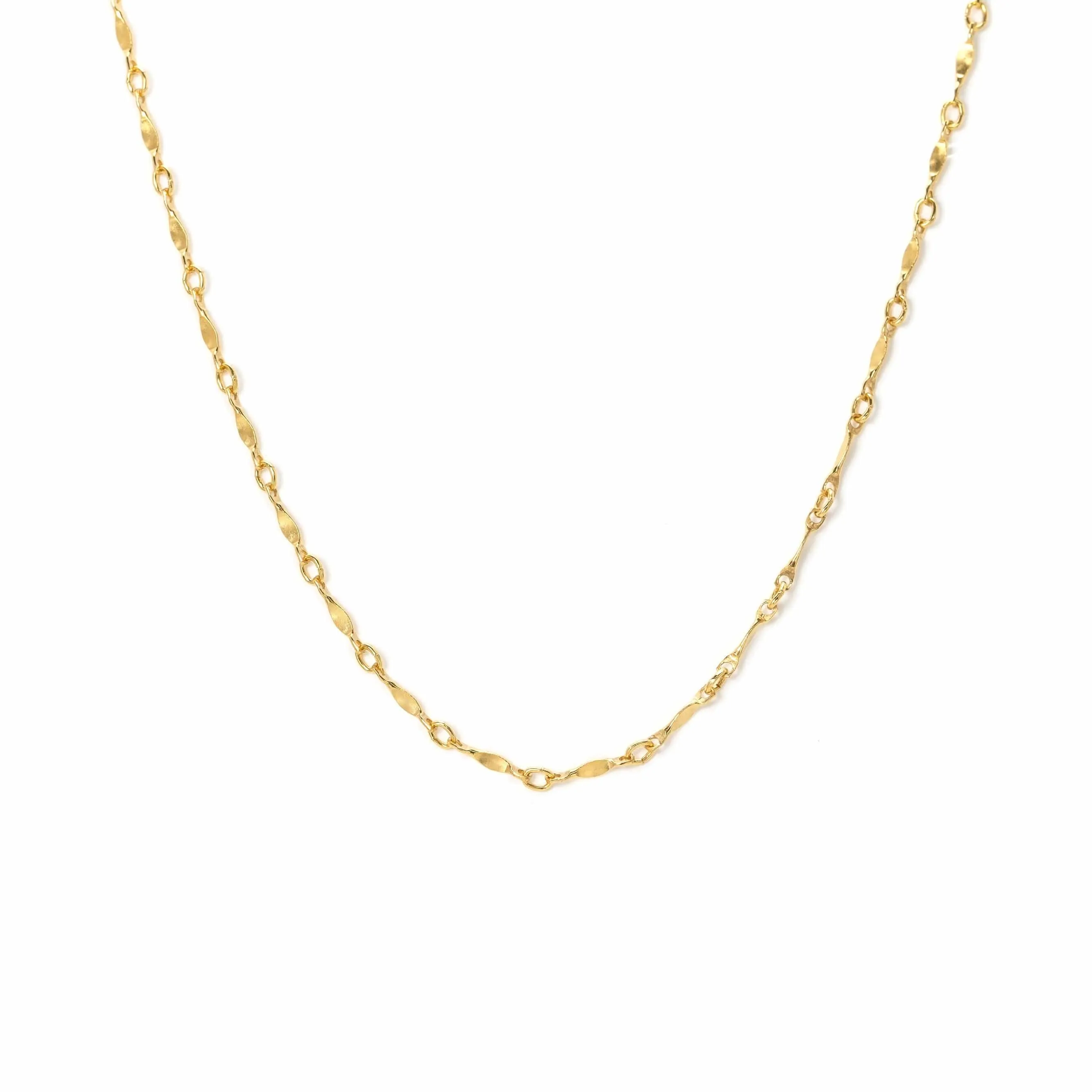 Dapped Bar Chain Gold-Filled Necklace