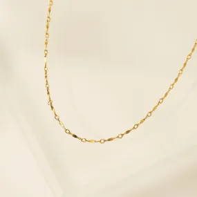 Dapped Bar Chain Gold-Filled Necklace