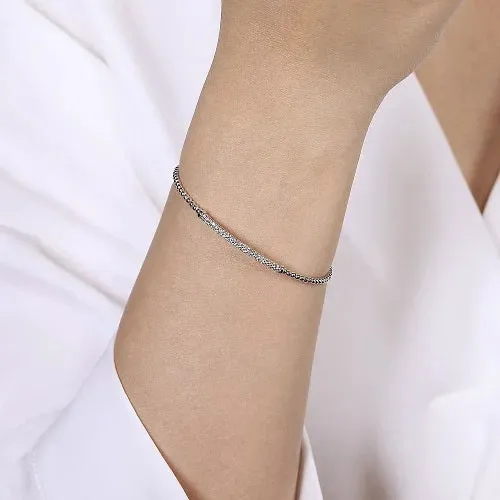 Diamond Bar Split Bangle Bracelet