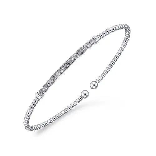 Diamond Bar Split Bangle Bracelet