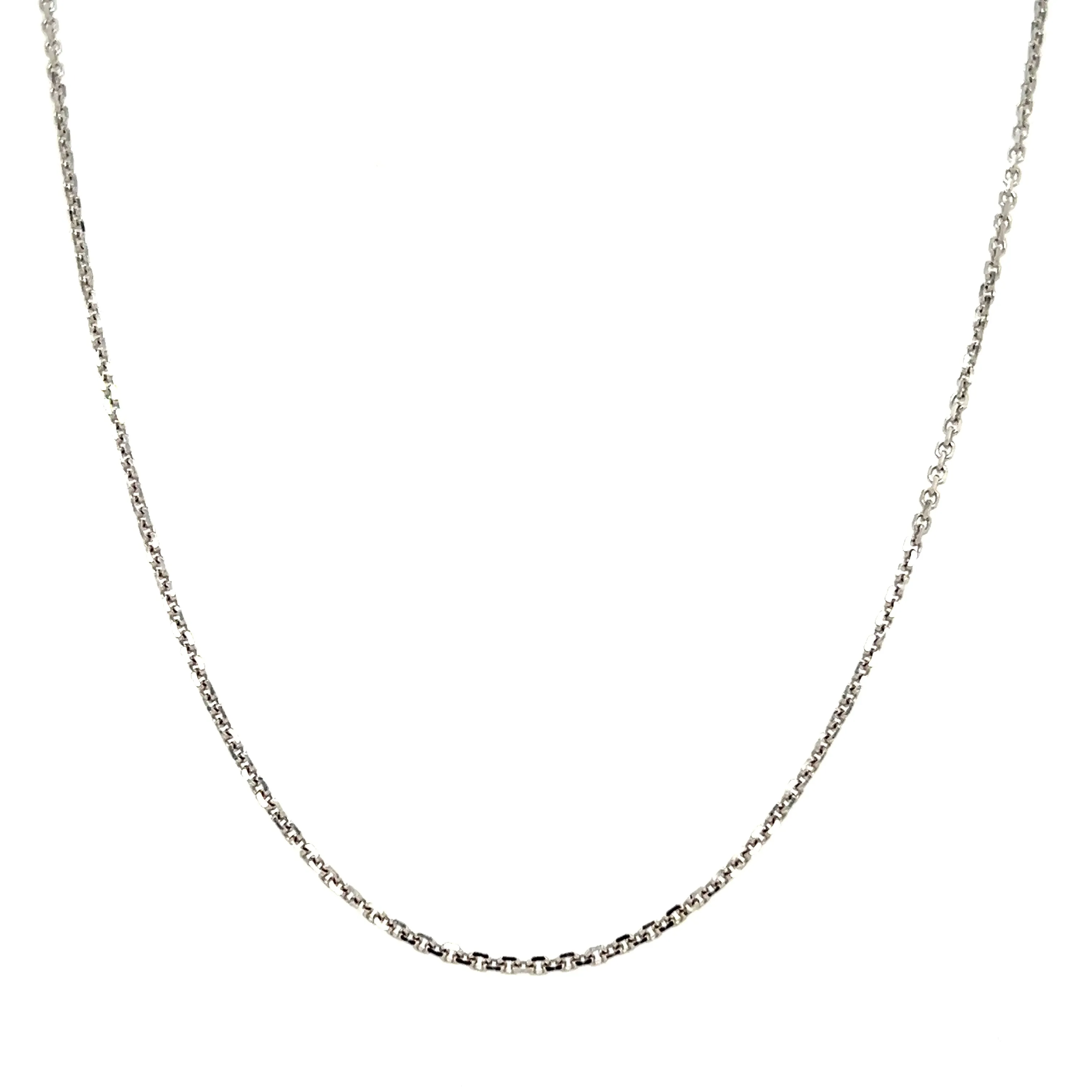 Diamond-cut Cable Chain 1.45mm with 18in of Length in 14K White Gold