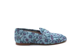 Don Louis Denim Floral Penny Loafer