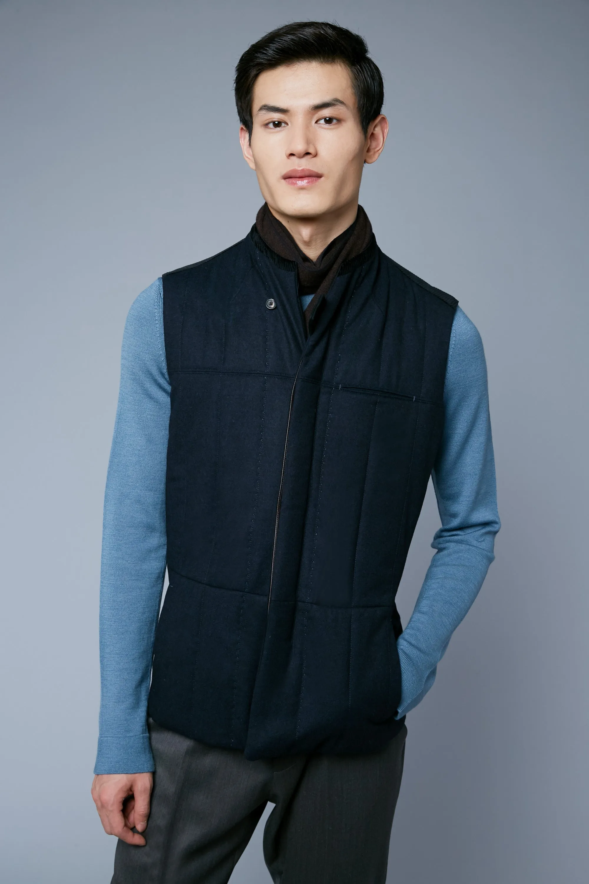 Down Vest | Navy Mélange