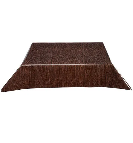 Faux Bois Walnut Oilcloth Tablecloth