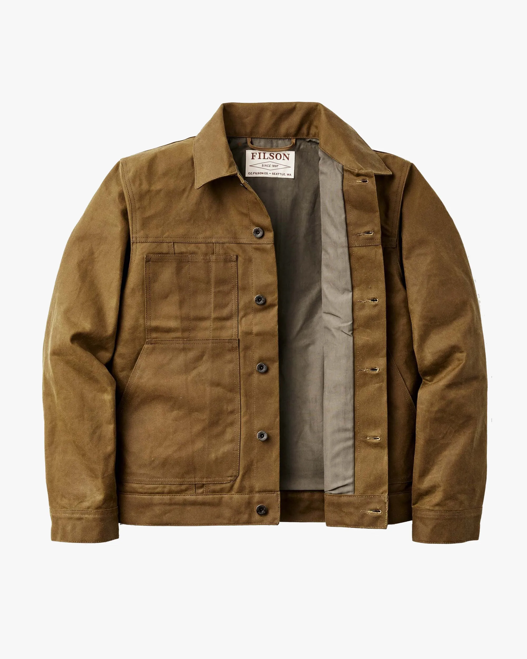 Filson Tin Cloth Short Lined Cruiser Jacket - Dark Tan