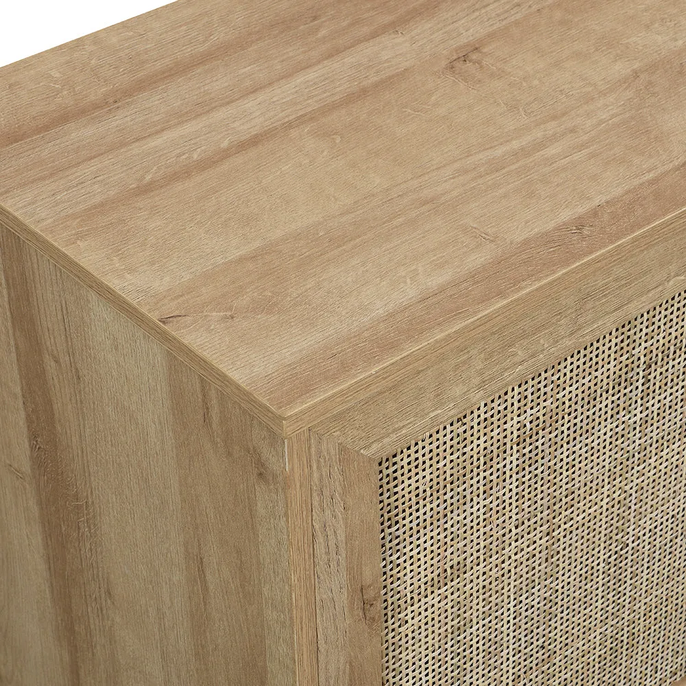 Frances Woven Rattan 1-Door Cabinet in Natural