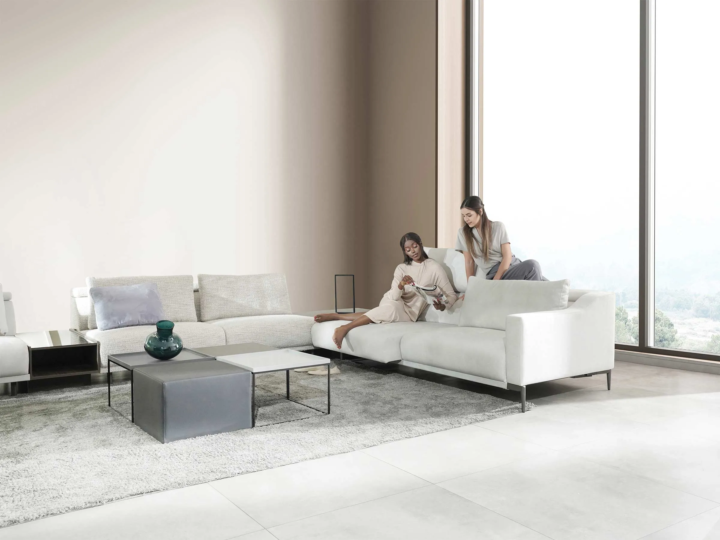 Milda Three Seater Sofa with Table