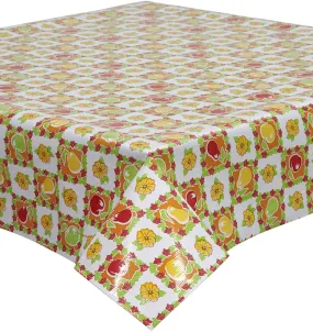 Pears and Apples Orange Oilcloth Tablecloth