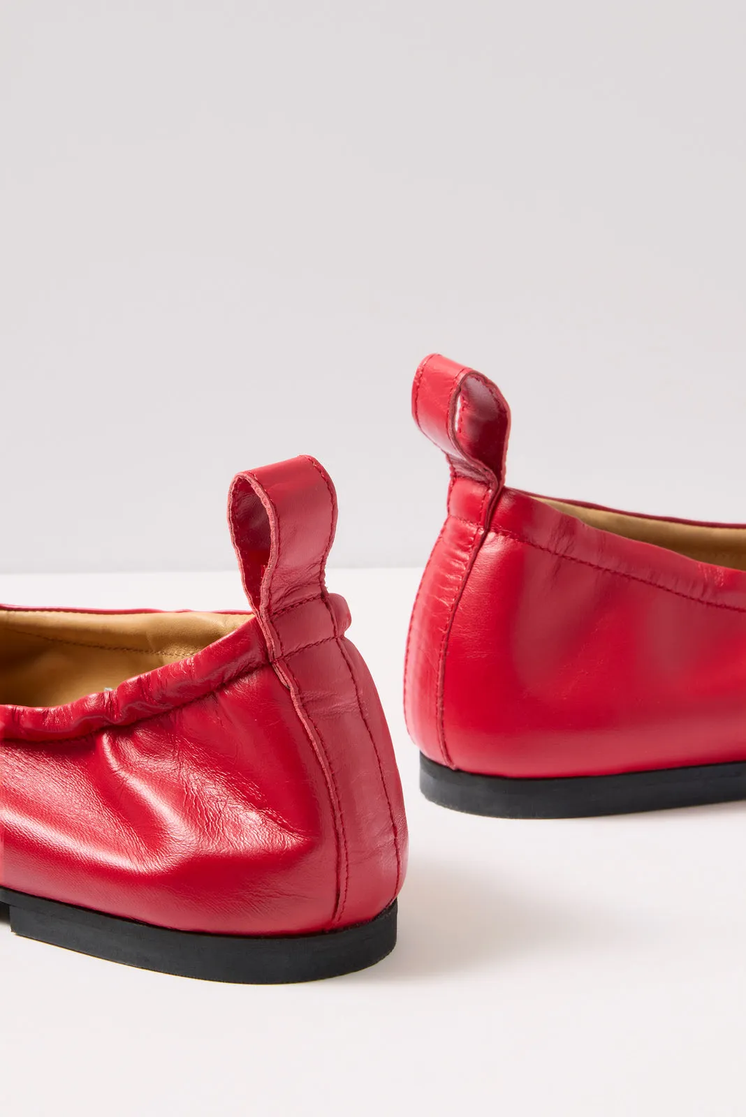 Rosalind Red Leather Ballet Flats