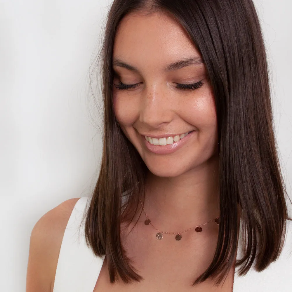 Rose Gold Scattered Jingle Necklace